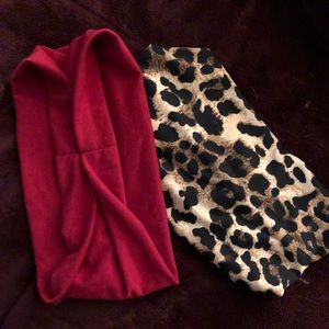 TheBeBrand Wide Headband Red/Maroon ONLY.
